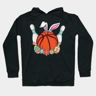 Funny basketball bunny ear Boys Teens Easter Basketball Hoodie